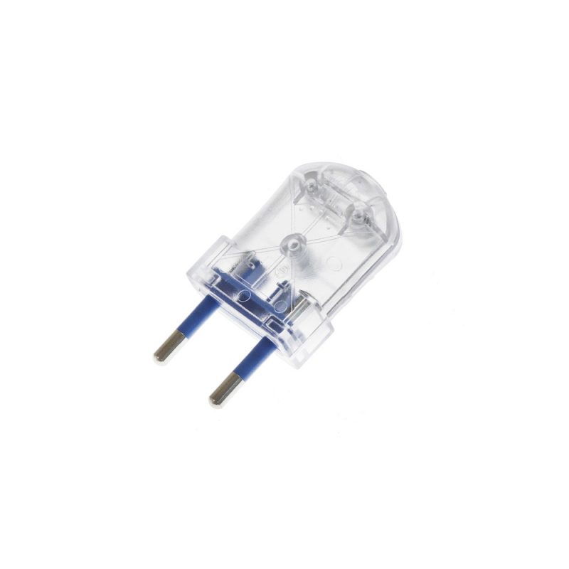 PACK 2 UNIDADES CLAVIJA EUROPEA TRANSPARENTE BIPOLAR 10A 4mm 250V