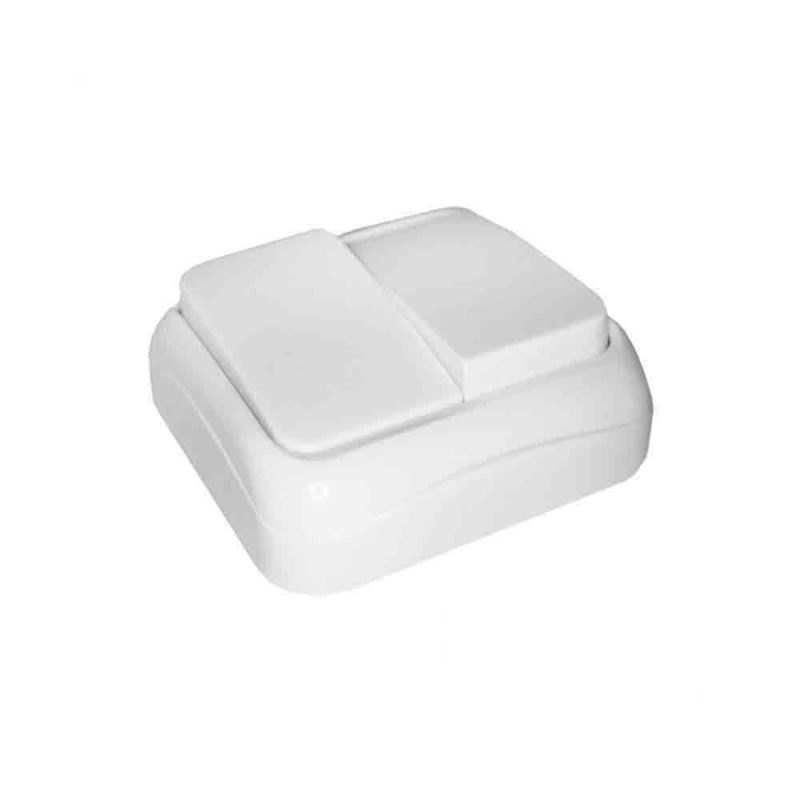 DOBLE INTERRUPTOR SUPERFICIE SERIE SPA 77 x 77 x 30 mm