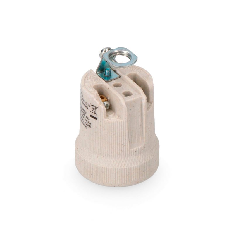 PORTALÁMPARAS PORCELANA RETRACTILADO E27