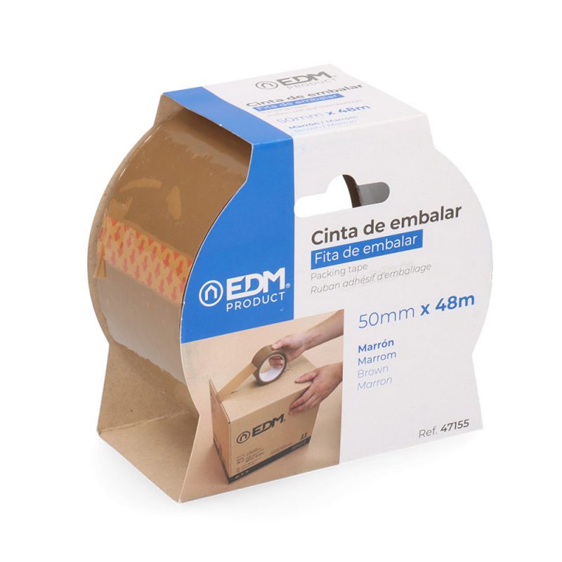 CINTA DE EMBALAR MARRÓN 48 MICRAS 50 mm x 48 m
