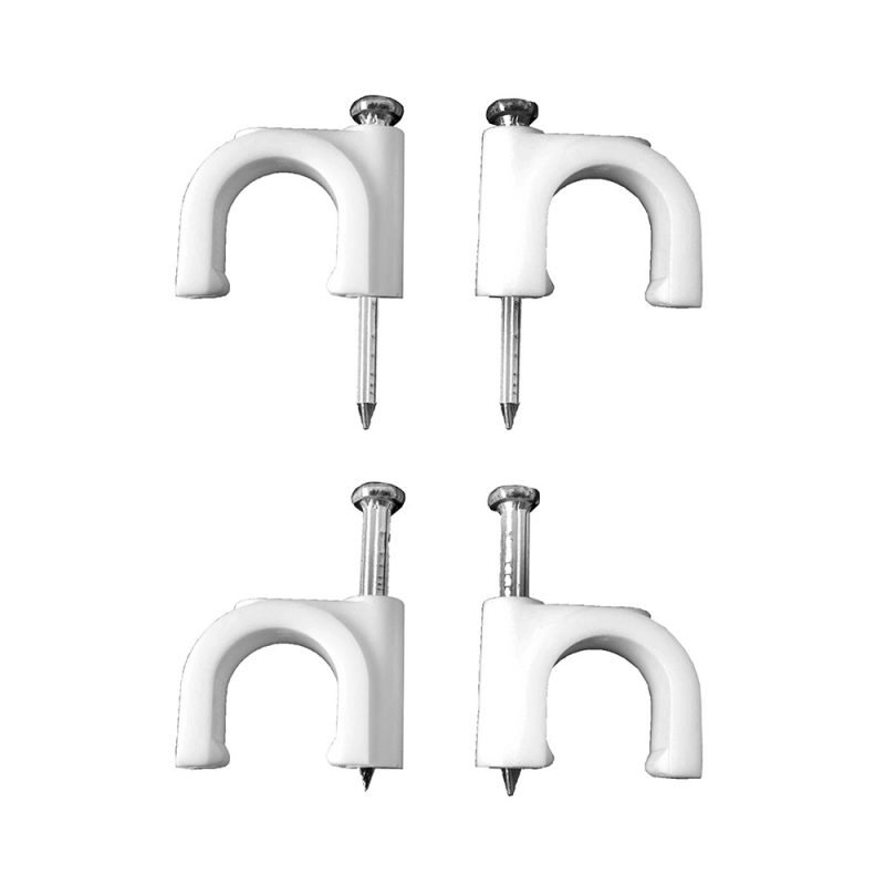 GRAPA BLANCA PARA CABLE MANGUERA TUBULAR 2x2,5mm  N°08 (CAJA 100 unid.)