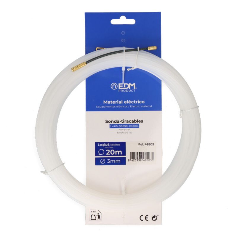 SONDA PASACABLES GUIA, NYLON, 20 m x 3 mm