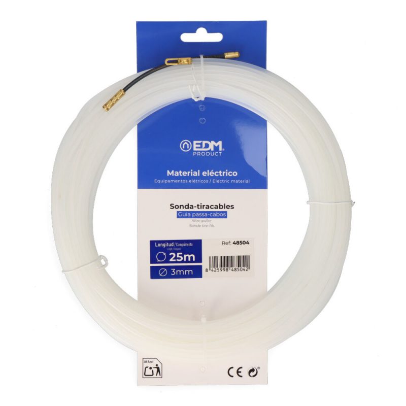 SONDA PASACABLES GUIA, NYLON, 25 m x 3 mm