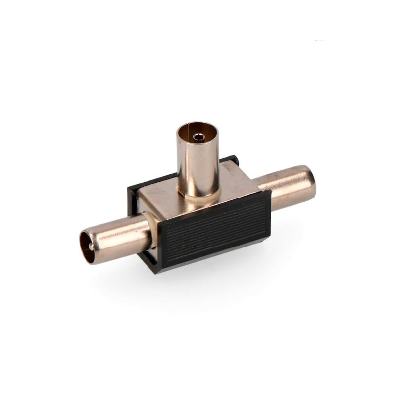 DERIVADOR TV 1 BASE+2 CLAVIJAS NEGRO BLINDADO RETRACTILADO