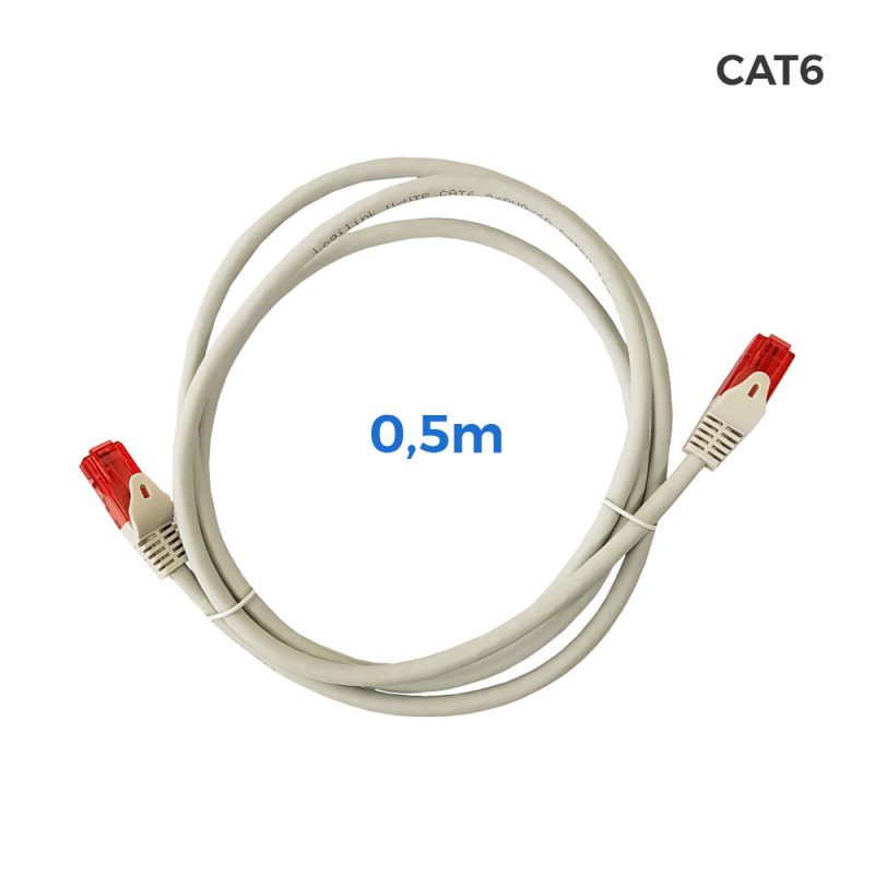 CABLE UTP CAT.6 LATIGUILLO RJ45 COBRE LSZH GRIS 0,5 m