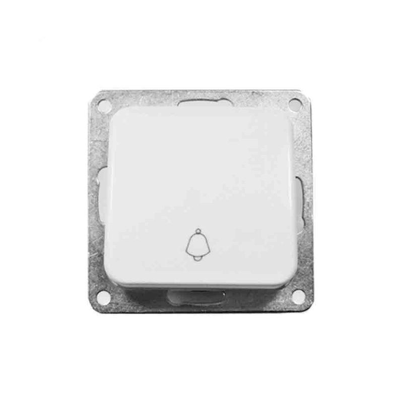 PULSADOR TIMBRE EMPOTRAR "SERIE TERM" BLANCO 70x35x70mm (BOLSA BLISTER)