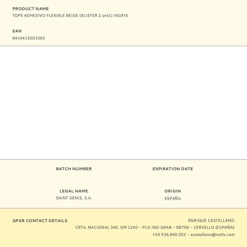 TOPE ADHESIVO FLEXIBLE BEIGE (BLISTER 2 unid.) INOFIX - Imagen 2