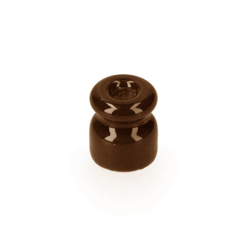 AISLADOR DE PORCELANA PARA CABLE TRENZADO MARRÓN