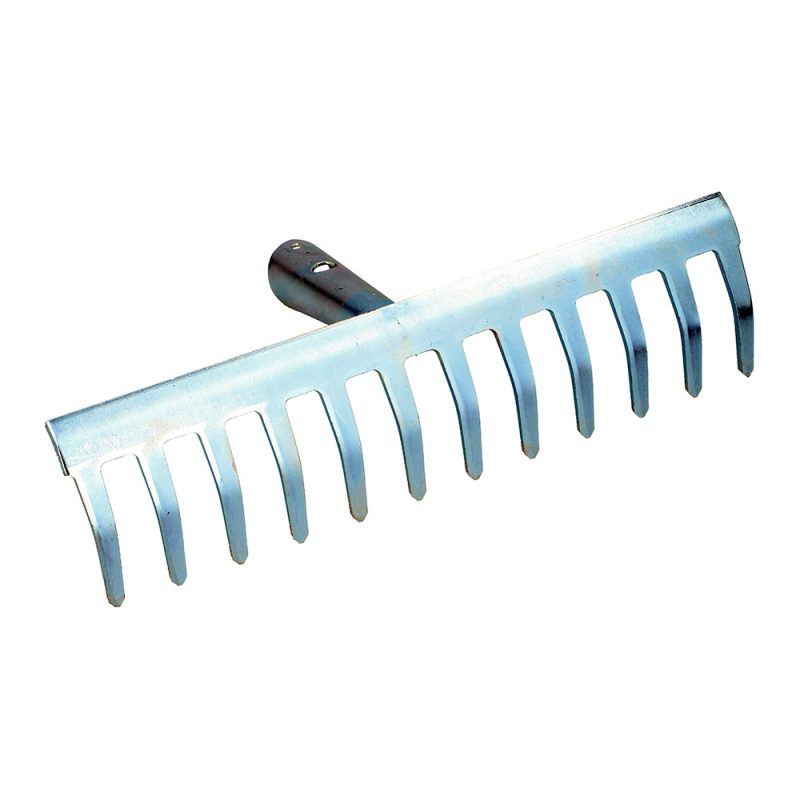 RASTRILLO METALICO 12 DIENTES ACERO GALVANIZADO 29,5 x 13 cm KINZO