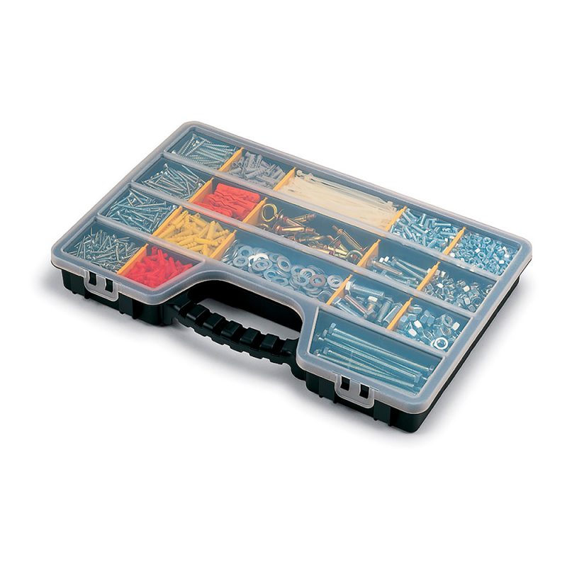 ORGANIZADOR DE COMPARTIMENTO CON TAPA HASTA 20 DIVISIONES: 5 FIJAS + 15 DIVISORES REMOVIBLES 51 x 33 x 6 cm