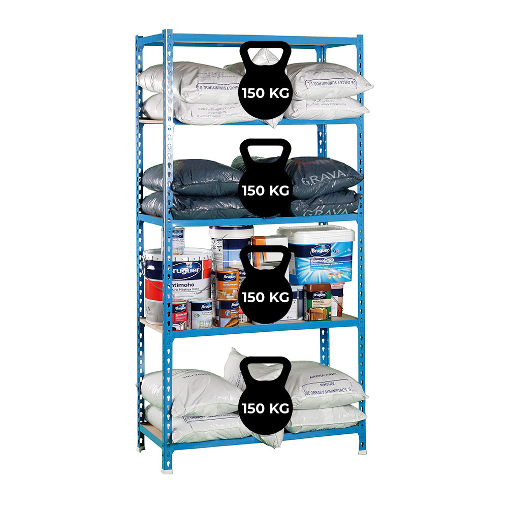 ESTANTERIA METALICA SIN TORNILLOS CON AGLOMERADO MADERCLICK PLUS 5/500 SIMON RACK - Imagen 2