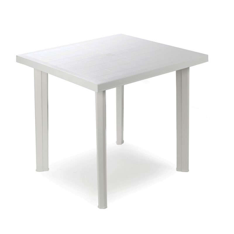 MESA CUADRADA COLOR BLANCO PARA EXTERIOR 80 x 75 x 72 cm