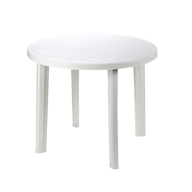 MESA REDONDA COLOR BLANCO PARA EXTERIOR Ø 90 x 72 cm