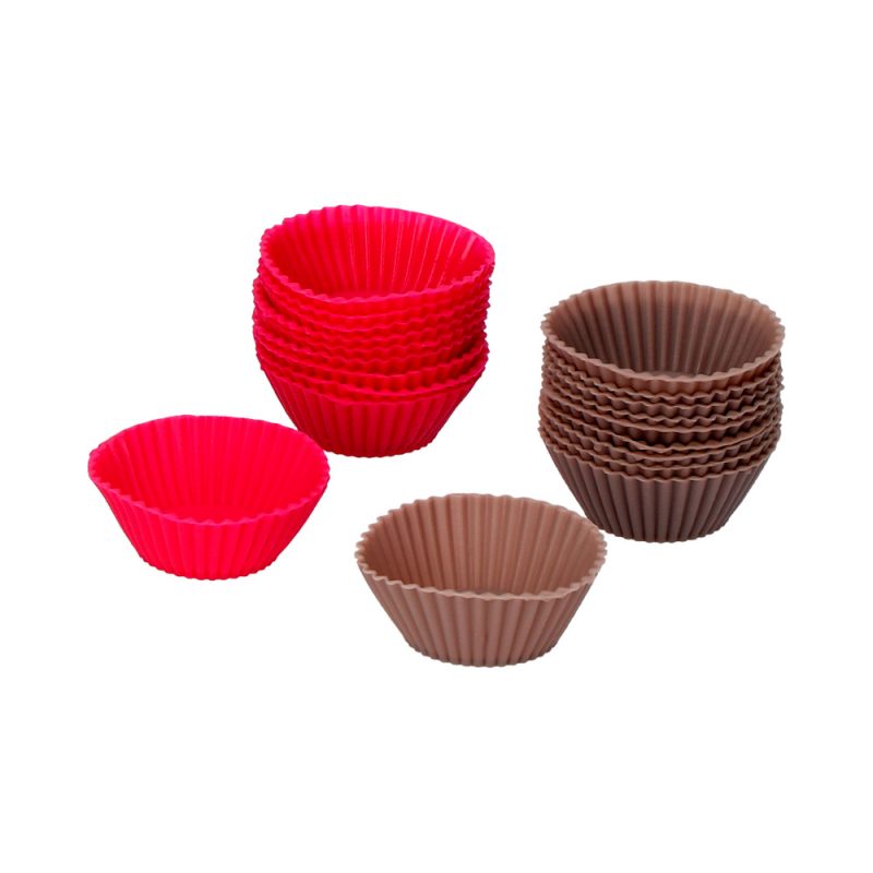 MOLDE PARA MINI MAGDALENAS DE SILICONA, COLORES SURTIDOS, Ø6,5 cm; 6 uds