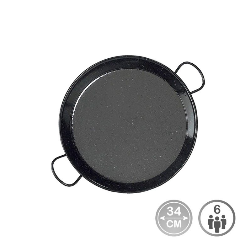 PAELLERA TRADICIONAL DE ACERO ESMALTADO Ø34 cm (6 PERSONAS)