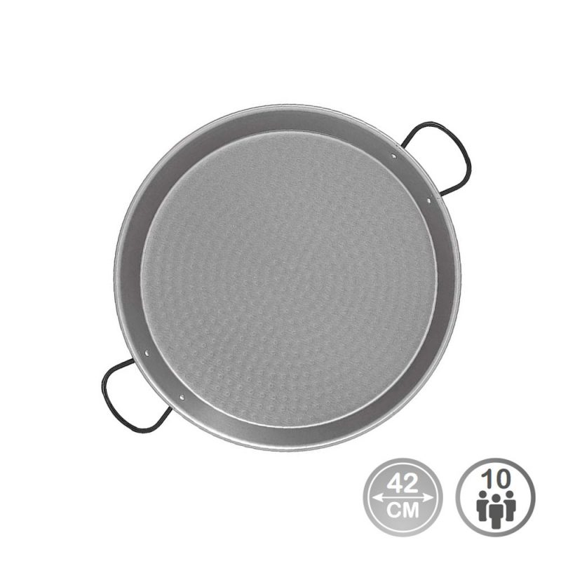 PAELLERA TRADICIONAL DE ACERO PULIDO Ø42 cm (10 PERSONAS)