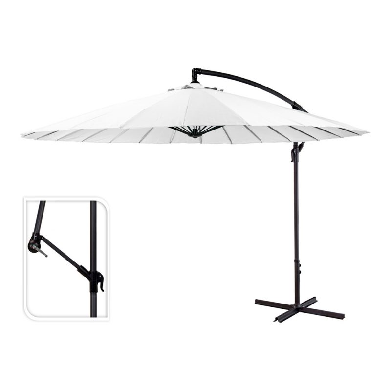 PARASOL EXCÉNTRICO Ø300 cm ALTURA MAXIMA 3 m COLOR: BLANCO