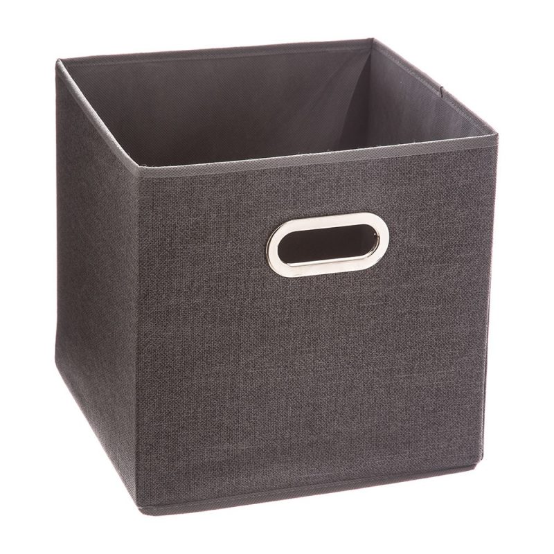 CAJA ORGANIZADORA COLOR GRIS OSCURO PARA ESTANTERIA 31 x 31 cm