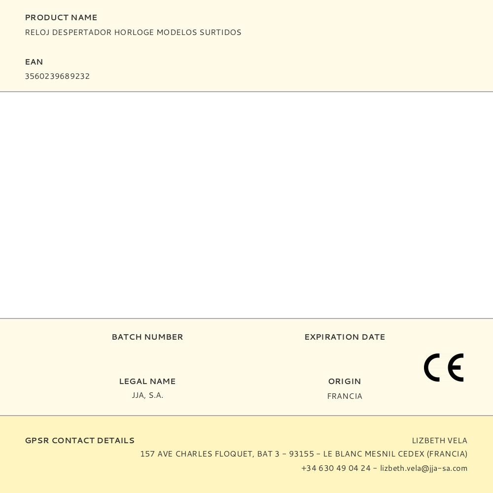 RELOJ DESPERTADOR HORLOGE MODELOS SURTIDOS - Imagen 4