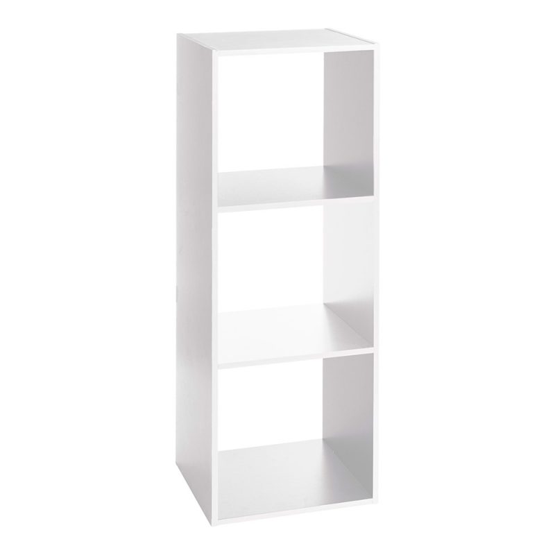 ESTANTERIA MADERA PARA 3 CAJAS ORGANIZADORAS BLANCO 100,5 x 34,4 x 32 cm