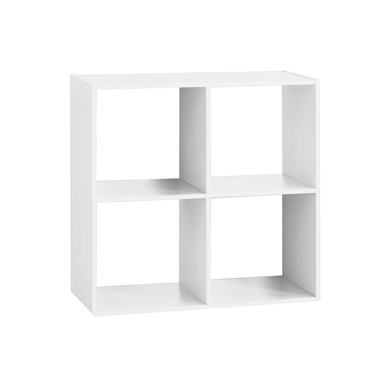 ESTANTERIA MADERA PARA 4 CAJAS ORGANIZADORAS BLANCO  67,6 x 32 x 67,6 cm