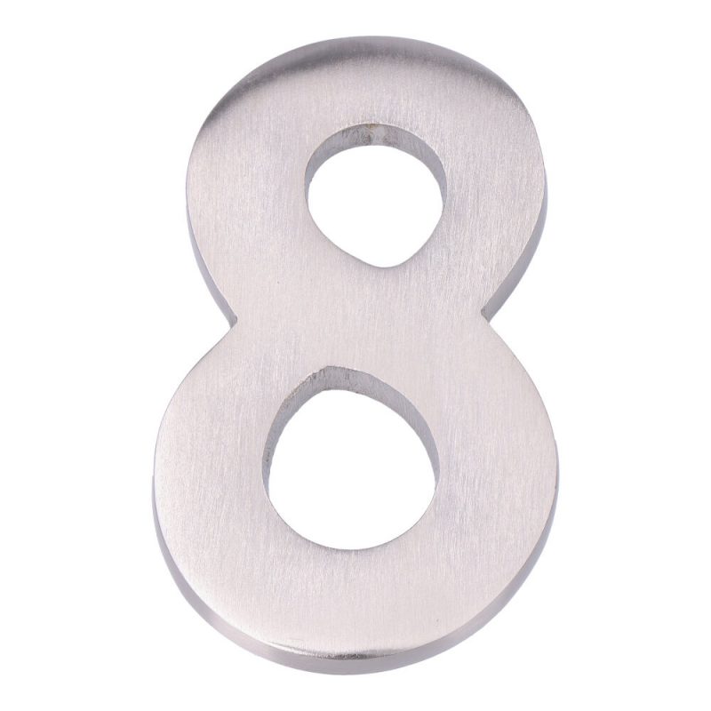 NÚMERO 8 NIQUEL MATE 10cm FIJACIÓN INVISIBLE