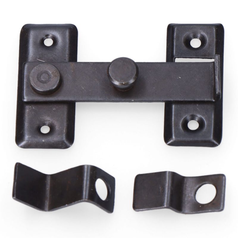 PESTILLO REVERSIBLE HIERRO ZINC NEGRO 8cm