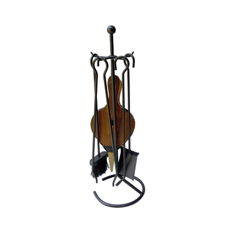 KIT DE CHIMENEA "DELUXE" COLOR NEGRO 5 PIEZAS