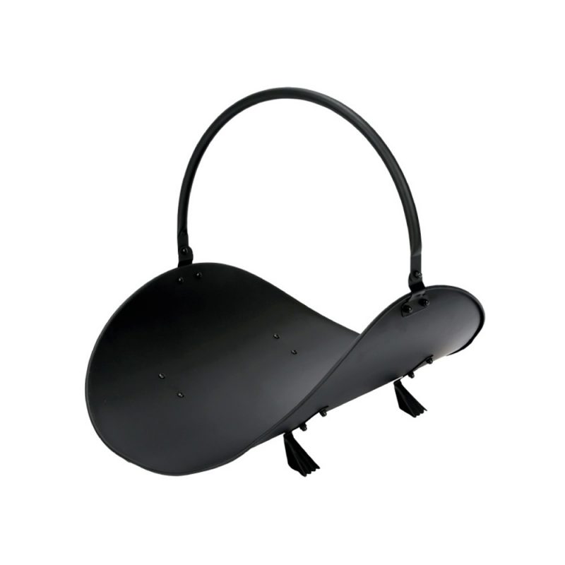 CESTA METÁLICA PARA LEÑA COLOR NEGRO 48 x 35 x 38 cm