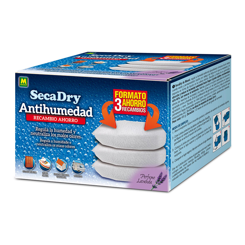 RECAMBIO SECADRY ANTIHUMEDAD 3 uds x 450 g