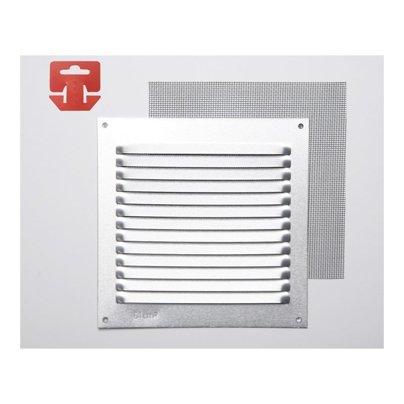 REJILLA CON MOSQUITERA. ALUMINIO 0.6 NATURAL 150x150mm (G)
