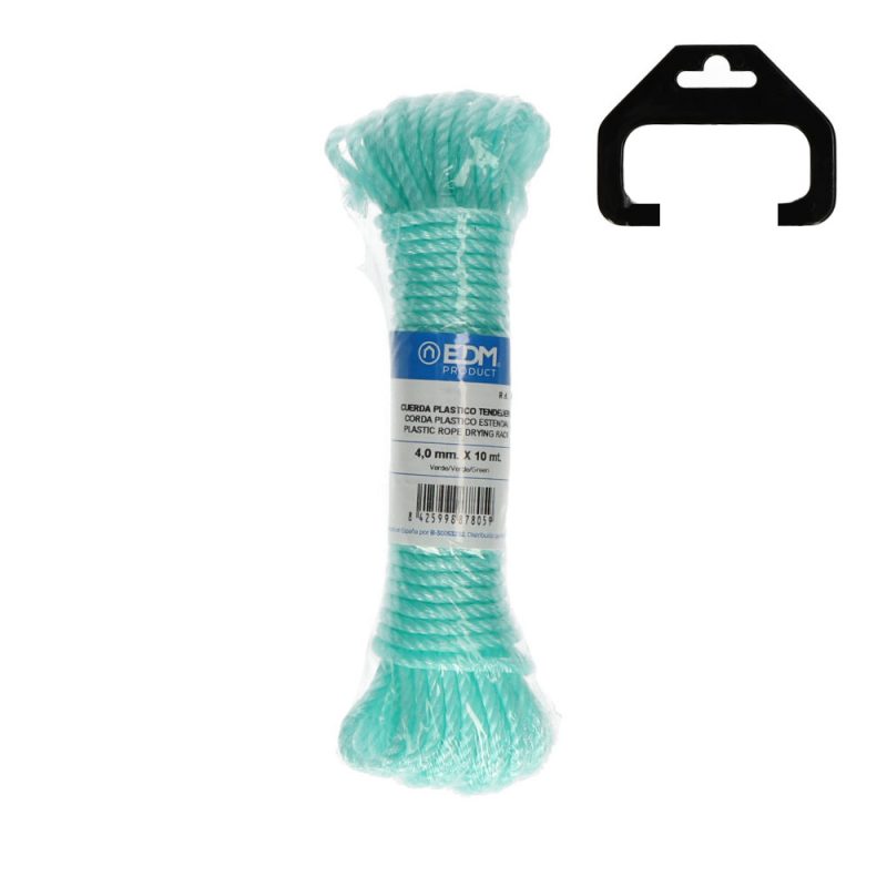 CORDÓN DE PLÁSTICO VERDE, CALIBRE 4 mm x 10 m