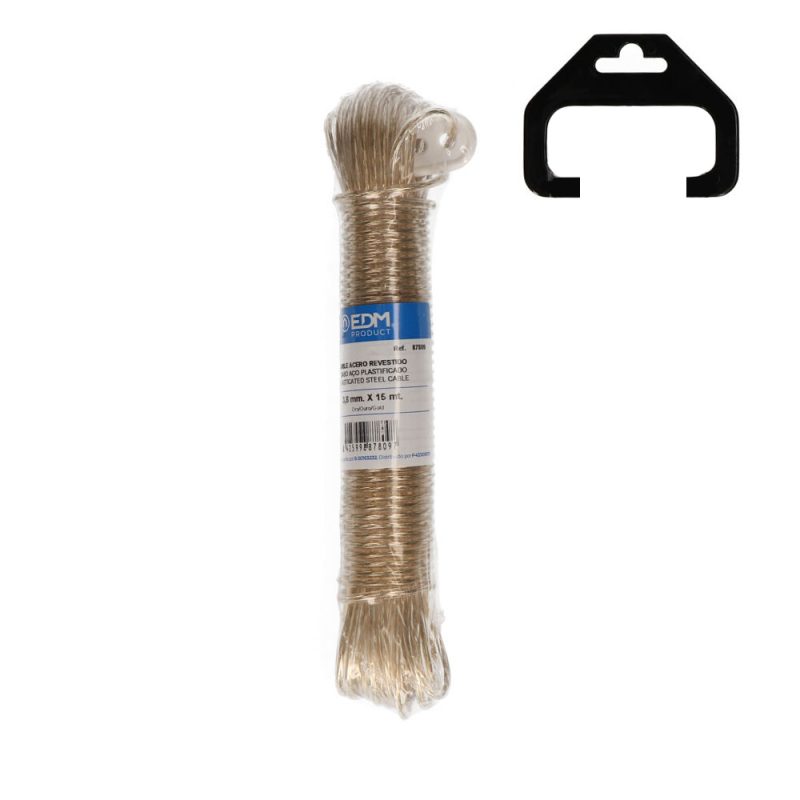 CABLE ACERO PLASTIFICADO ORO 15 m
