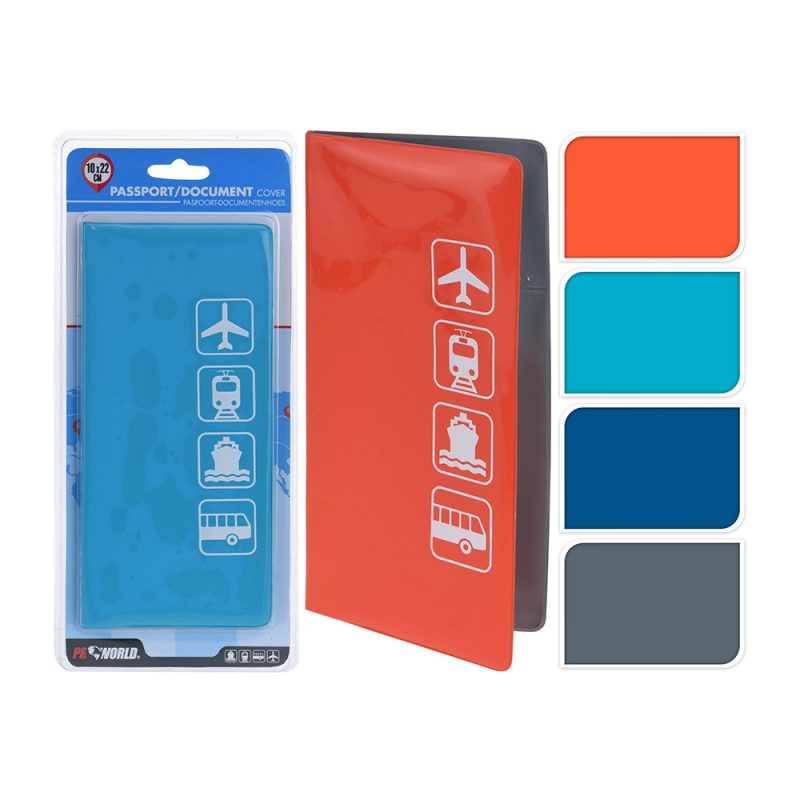 FUNDA PARA PASAPORTES 22x10cm COLORES / MODELOS SURTIDOS