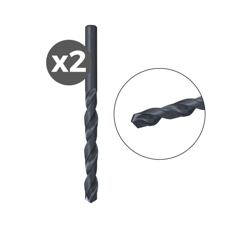 BROCA PARA METAL HSS-R DIN 338, 2 uds, Ø4,00 x 43/75 mm