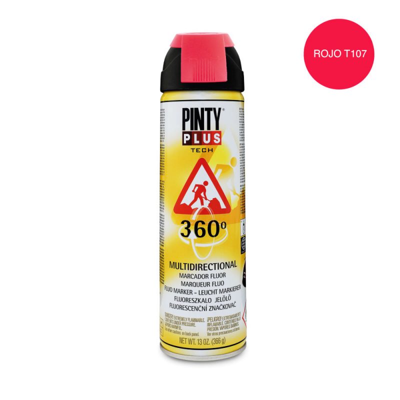 PINTURA EN SPRAY TECH 650 cc MARCADOR 360° ROJO T107