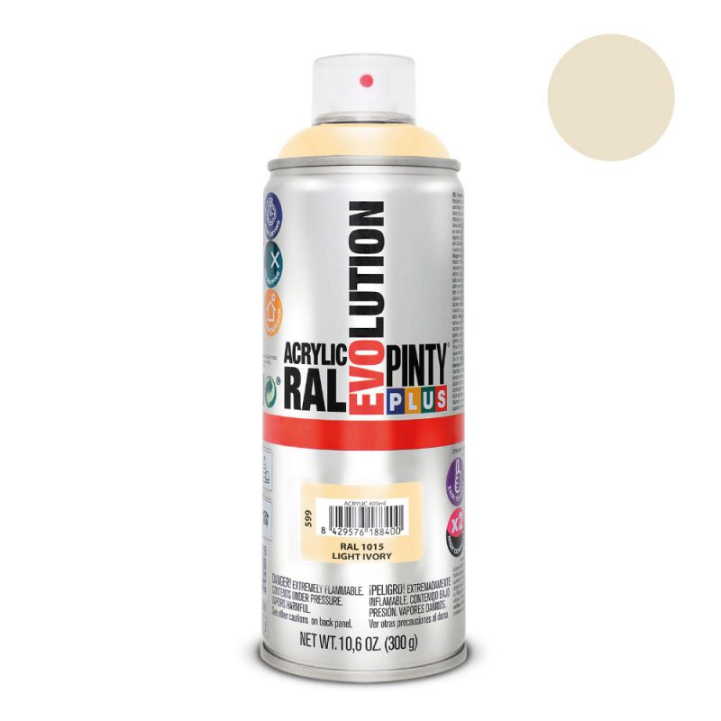 PINTURA ACRÍLICA SPRAY EVOLUTION 520 cc RAL 1015 LIGHT IVORY 300 g