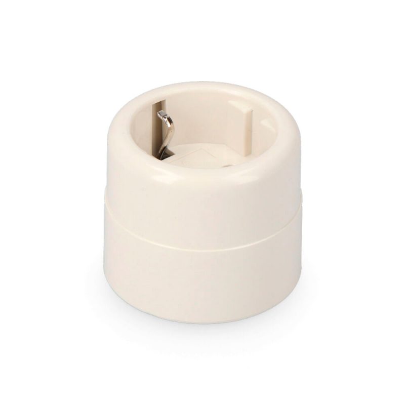 BASE DE SUPERFICIE T/TL TIPO F 10/16 A 250 V REDONDA BLANCA, ENVASADA