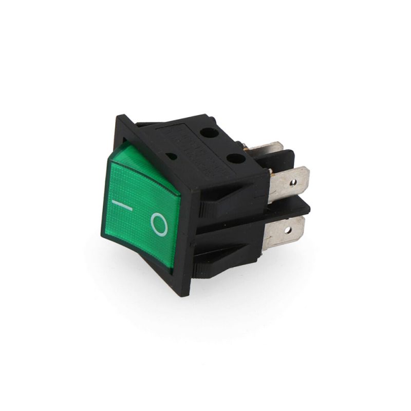 INTERRUPTOR BIPOLAR 15A 250V VERDE (ENVASADO)