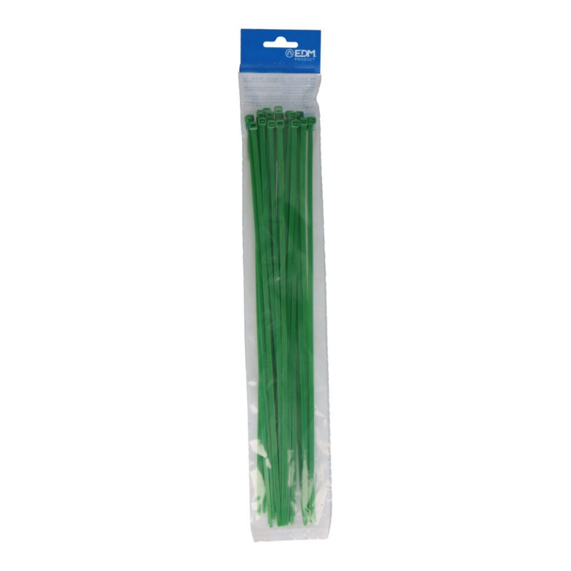 BRIDAS VERDES 4,8 x 380 mm NYLON ALTA CALIDAD (BOLSA 25 unid.)