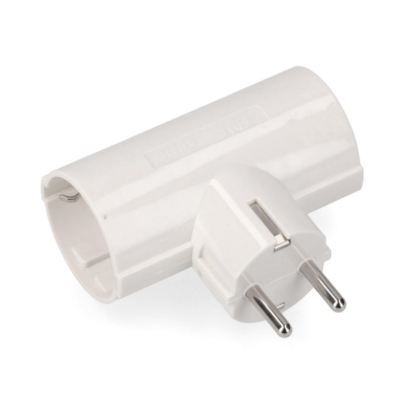 ADAPTADOR DOBLE 2P+T, 16A 250V~ , BLANCO (RETRACTILADO)