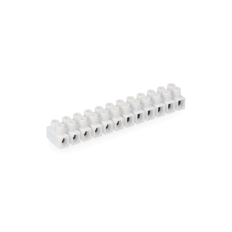 REGLETA DE CONEXION DE 2.5 mm A 4 mm , 12 CONECTORES, HOMOLOGADA, BLANCA (RETRACTILADA)