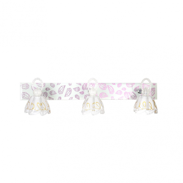 Aplique Baño 3 Focos Led  15w 6000k Blanco C/cristal Decorativo 10x50x15 Cm Articulable Y Orientable