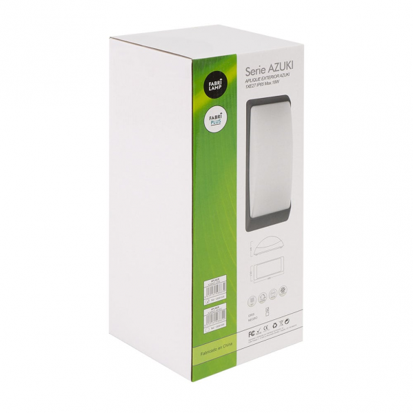Aplique Exterior Azuki 1xe27 Negro Ip65 Policarbonato 12,9x32x13 Cm - Imagen 2