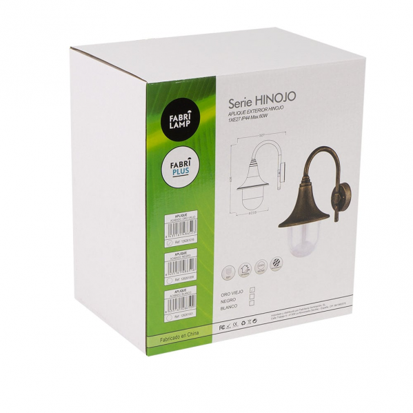 Aplique Exterior Hinojo 1xe27 Blanco Ip44 Policarbonato 40,8x21,7x32,6 Cm - Imagen 2