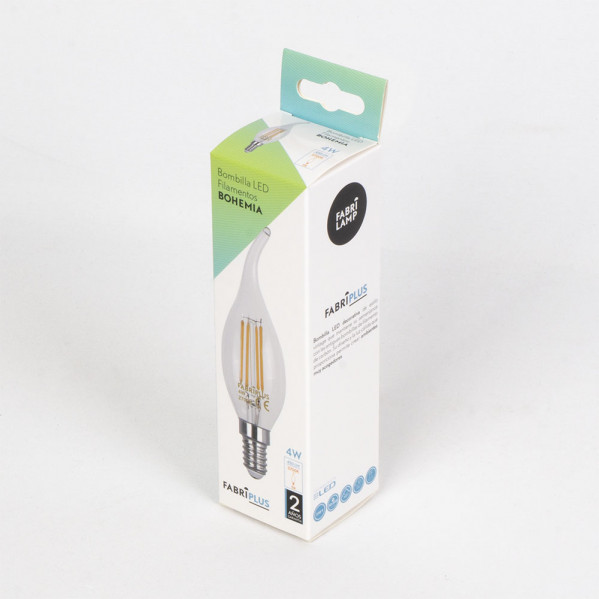 Bombilla Filamento Bohemia 11,5x3,5d 4w E14 Clara 450lm 2700k - Imagen 2