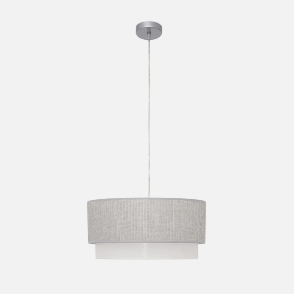 Colgante Kenya 3xe27 Gris/blanco Regx40x40 Cm - Imagen 2