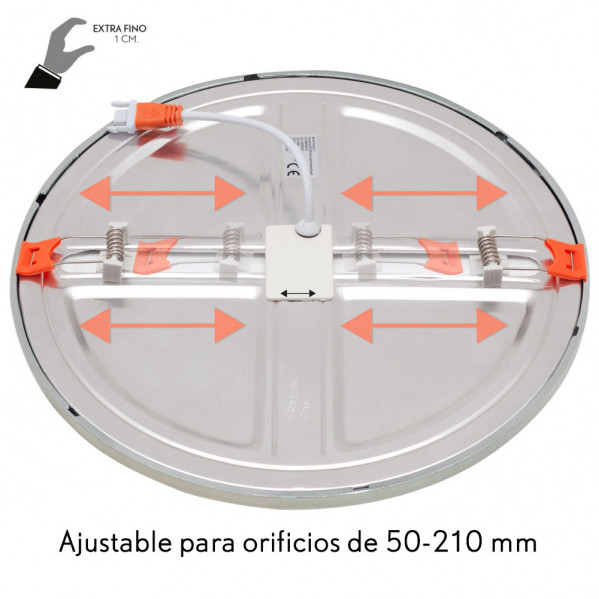 Downlight 20w 4000k Cromo Porvenir 1920lm 1x23x23 Cm De Empotrar Corte Ajustable 5-21 Cm - Imagen 4