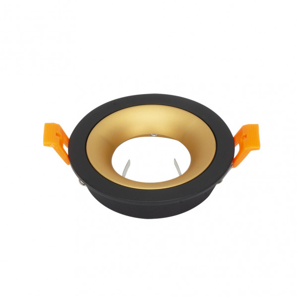 Empotrable Anou 1xgu10 Redondo Negro/oro 2x9,2x9,2 Cm 8 De Corte.C/portalampara