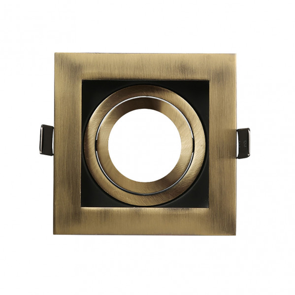 Empotrable Orient.batu 1xgu10 Cuadrado Cuero/negro 3,5x10x10 Cm  Corte 9x9 c/portalampara